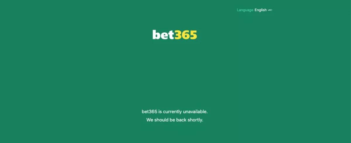 Captura de tela Aviso que a bet365 está fora do ar