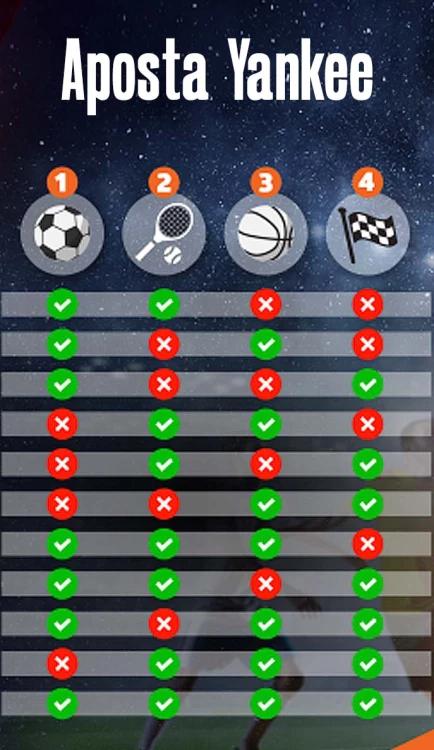 exemplo de uma aposta Yankee na Betano com 11 apostas em 4 seleções combinadas em diferentes eventos