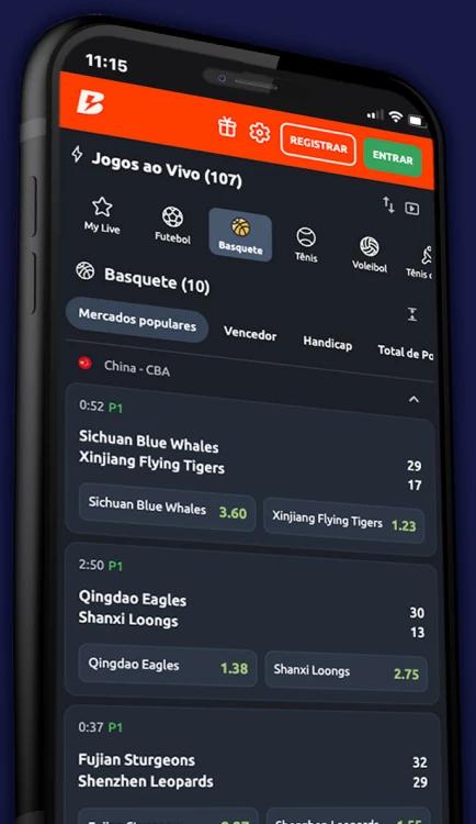 Print da app betano para apostar em basquete ao vivo 