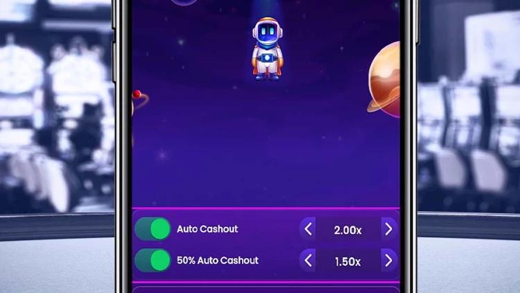 Cashout automático ou parcial no jogo crash Spaceman