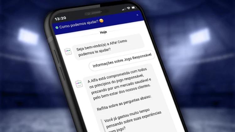 Suporte através de Chat ao vivo Alfa.bet