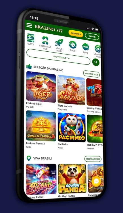 Print da app brazino777 na seção de cassino