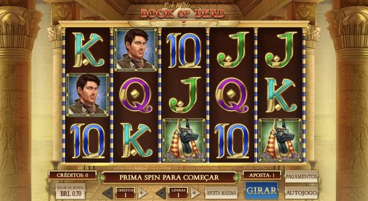 Captura de tela Interface da slot Book of Dead Betano