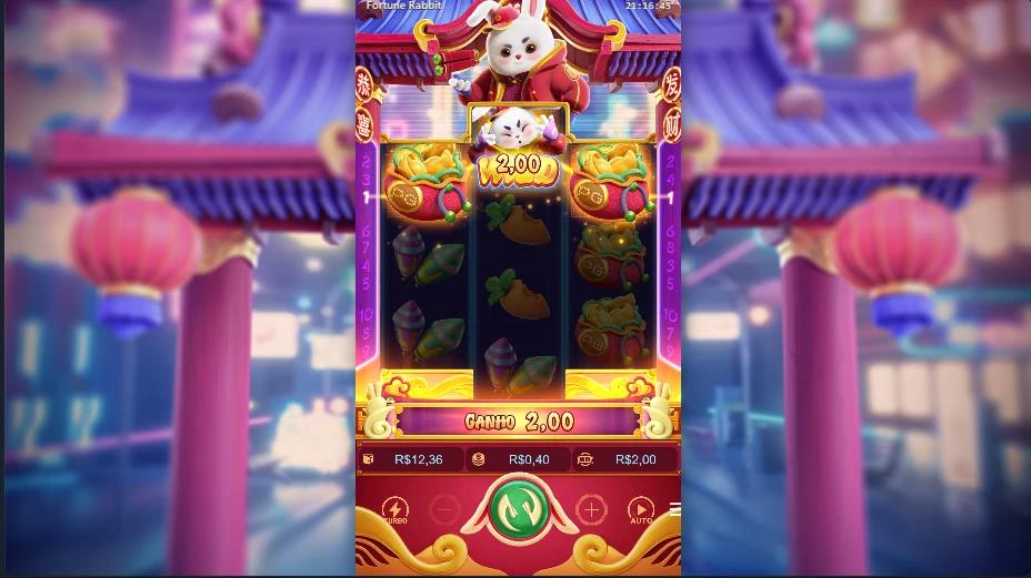 Captura de Tela Interface de vitória Fortune Rabbit