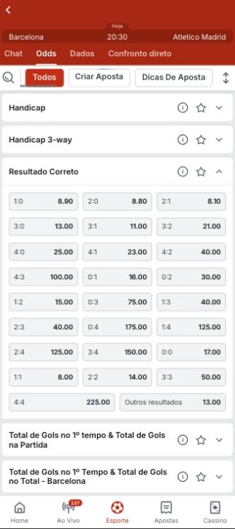 Captura de tela Aposta em Ganhar por qualquer outro Placar Superbet